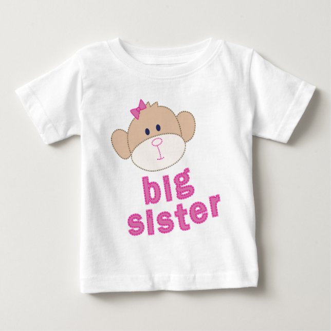 Bebé Camiseta del mono de la hermana grande (Anverso)
