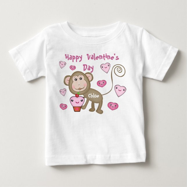 Bebé Camiseta del mono del el día de San Valentín del (Anverso)