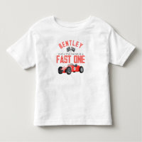 Camiseta del Niño Cumpleaños del Uno Auto Rojo de 