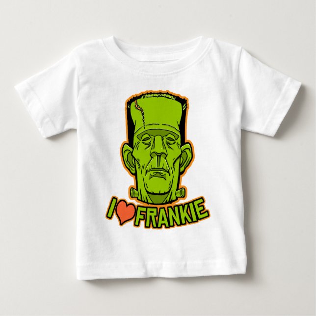 Bebé Camiseta del niño de Halloween Frankenstein (Anverso)