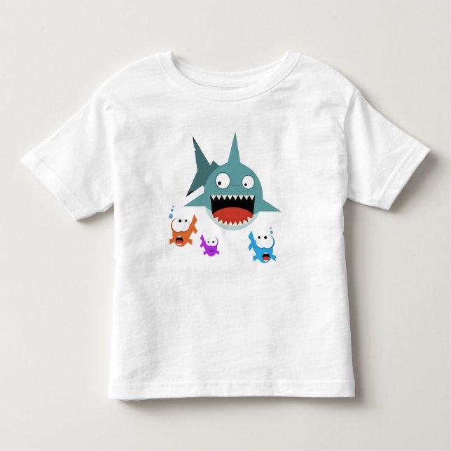 Bebé Camiseta del niño de la diversión del tiburón (Anverso)