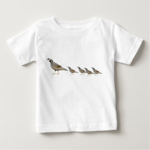 Bebé Camiseta del niño de la familia de las codornices