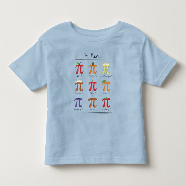 Bebé Camiseta del niño de la matemáticas pi del menú (Anverso)
