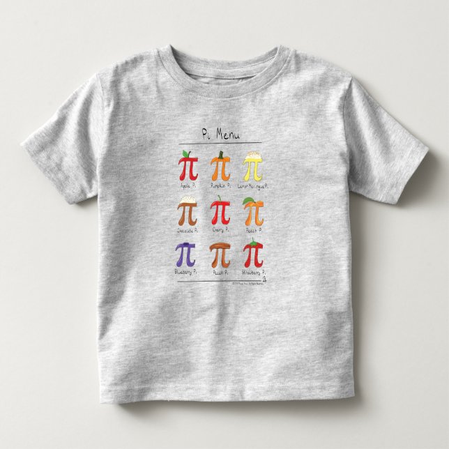Bebé Camiseta del niño de la matemáticas pi del menú (Anverso)