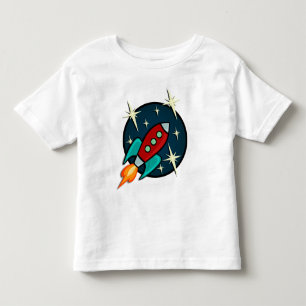 BEBÉ CAMISETA DEL NIÑO DE LA NAVE DE ROCKET RETRO