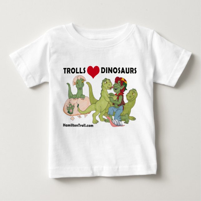 Bebé Camiseta del niño de los dinosaurios del amor de (Anverso)
