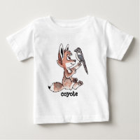 Camiseta del niño del coyote y de la urraca