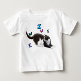 Bebé Camiseta del niño del gato de la mariposa