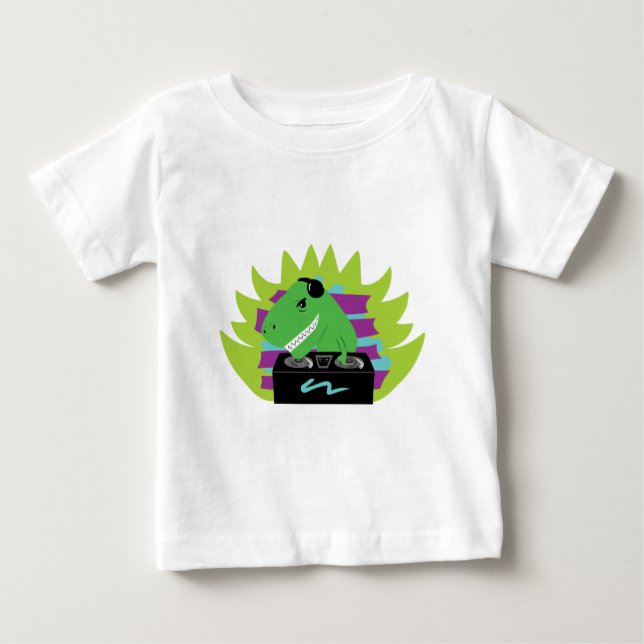 Bebé Camiseta del niño del infante de Dj-asaurus (Anverso)