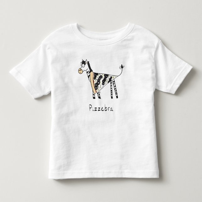 Bebé Camiseta del niño pequeño de Pizzebra Pizza Zebra (Anverso)