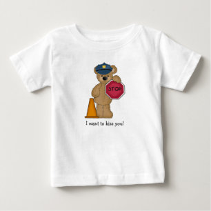 Bebé Camiseta del oso de peluche del policía