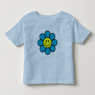 Bebé Camiseta del pequeño Ringer de flor (azul)