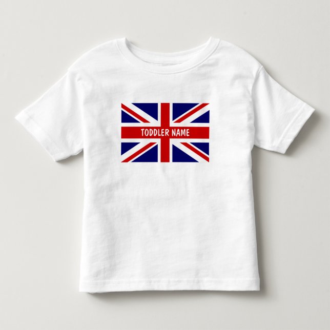 Bebé camiseta del personalizado de la bandera británica (Anverso)