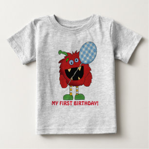 Bebé Camiseta del primer cumpleaños de Little Monster