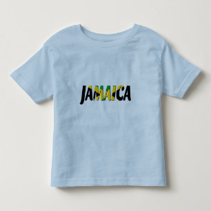 Bebé Camiseta del texto de la bandera de Jamaica