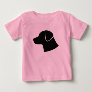 Bebé Camiseta del vector de silueta de cabeza de perro 