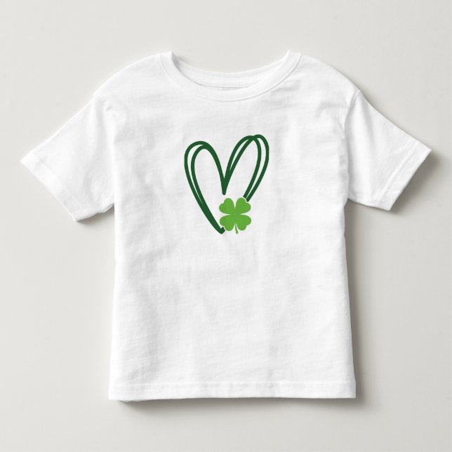 Bebé Camiseta diseño corazón día de San Patricio (Anverso)