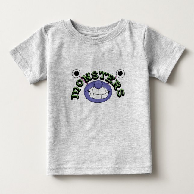 Bebé Camiseta divertida de 2 de los ojos del tema del (Anverso)