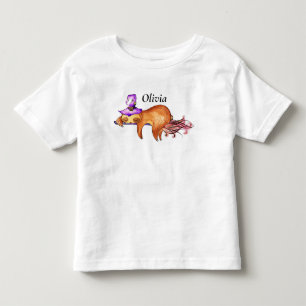 Bebé Camiseta divertida de bruja de perezoso volador pa
