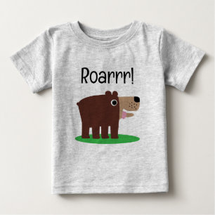 Bebé Camiseta divertida de cachorro de oso pardo Roarrr