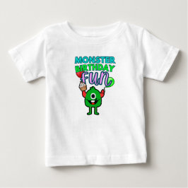 Bebé Camiseta divertida de cumpleaños de monstruo de Ha