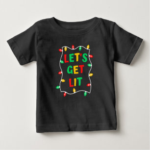 Bebé Camiseta divertida de Navidad Let's Get Lit
