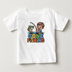 Bebé Camiseta divertida de niño pequeño pescando