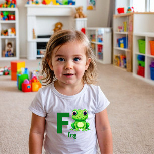 Bebé Camiseta divertida de rana con alfabeto para niños