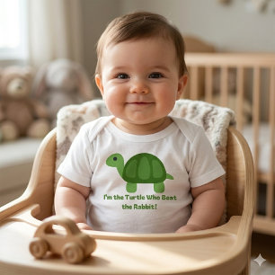 Bebé Camiseta Divertida de Tortuga para Niños Vence al 