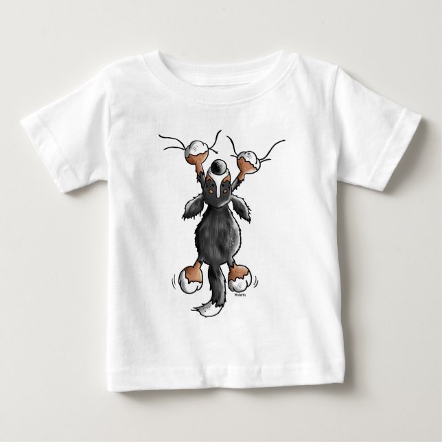 Bebé Camiseta divertida del dibujo animado del perro de (Anverso)
