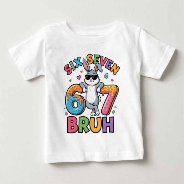 Bebé Camiseta divertida del meme del conejo de Pascua S (Anverso)