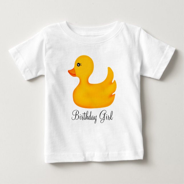 Bebé Camiseta Ducky de goma del cumpleaños (Anverso)