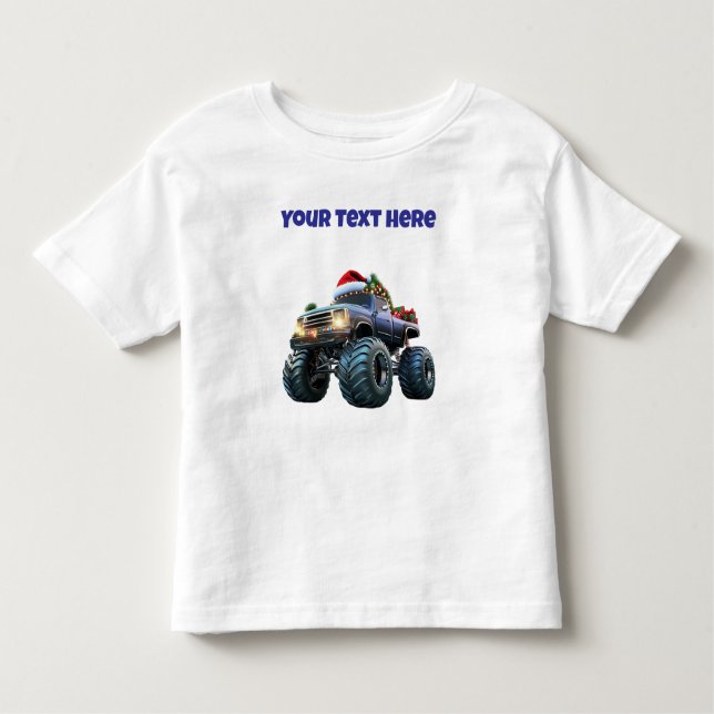 Bebé Camiseta editable para niños pequeños de camión mo (Anverso)