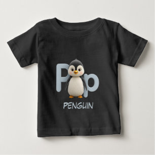 Bebé Camiseta educativa para niños de Letter P Penguin