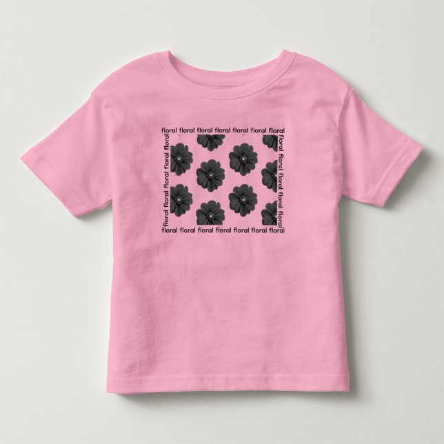 Bebé Camiseta elegante de flores negras – Camiseta mode (Anverso)