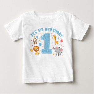 Bebé Camiseta "Es Mi Cumpleaños" Animales Divertidos de