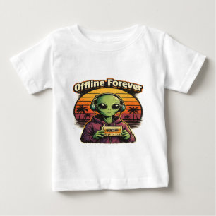 Bebé Camiseta estética vintage de alienígena retro