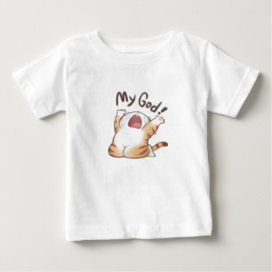 Bebé Camiseta graciosa de meme de gato