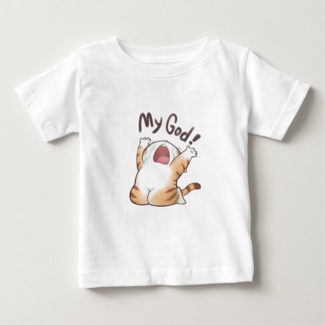 Bebé Camiseta graciosa de meme de gato (Anverso)