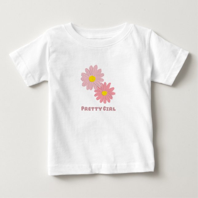 Bebé Camiseta gráfica de Daisy linda para niñas Pretty  (Anverso)