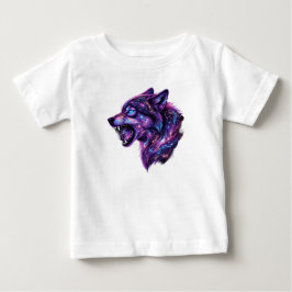 Bebé Camiseta gráfica de lobo rugiendo en galaxia cósmi