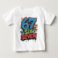 Camiseta Gráfica de Pop Art Colorido 67 Seis Siete