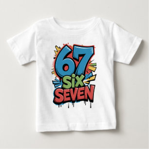Bebé Camiseta Gráfica de Pop Art Colorido 67 Seis Siete
