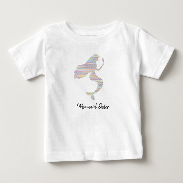 Bebé Camiseta gráfica para niñas de hermana sirena (Anverso)
