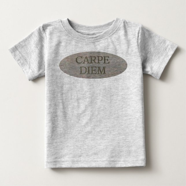 Bebé Camiseta gris de Carpe Diem Stone (Anverso)