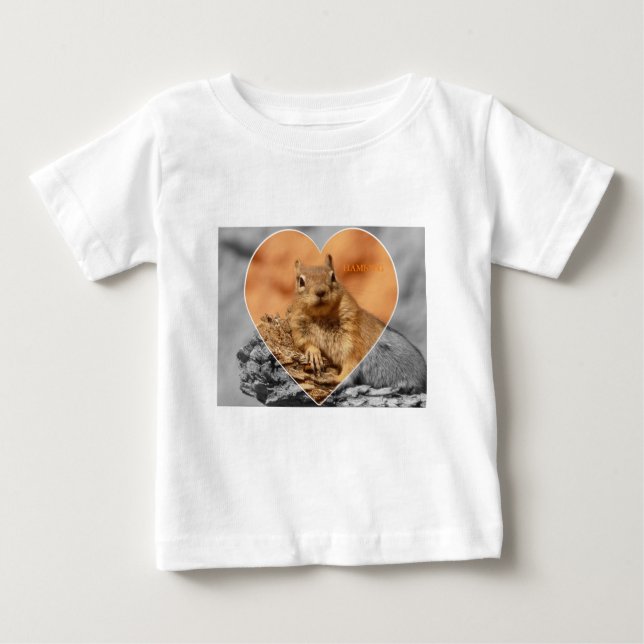 Bebé Camiseta HAMbWG T-Squirrel 2 Corazón de tono (Anverso)