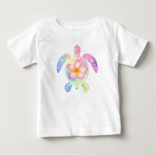 Bebé Camiseta hawaiana de tortuga marina de tinte