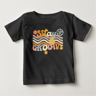 Bebé Camiseta Hippie Estética de los 70 Mantente Groovy