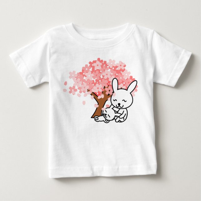 Bebé Camiseta impresa de conejo para bebés (Anverso)