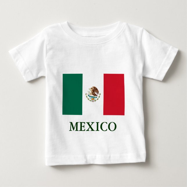 Bebé Camiseta infantil con bandera de México (Anverso)